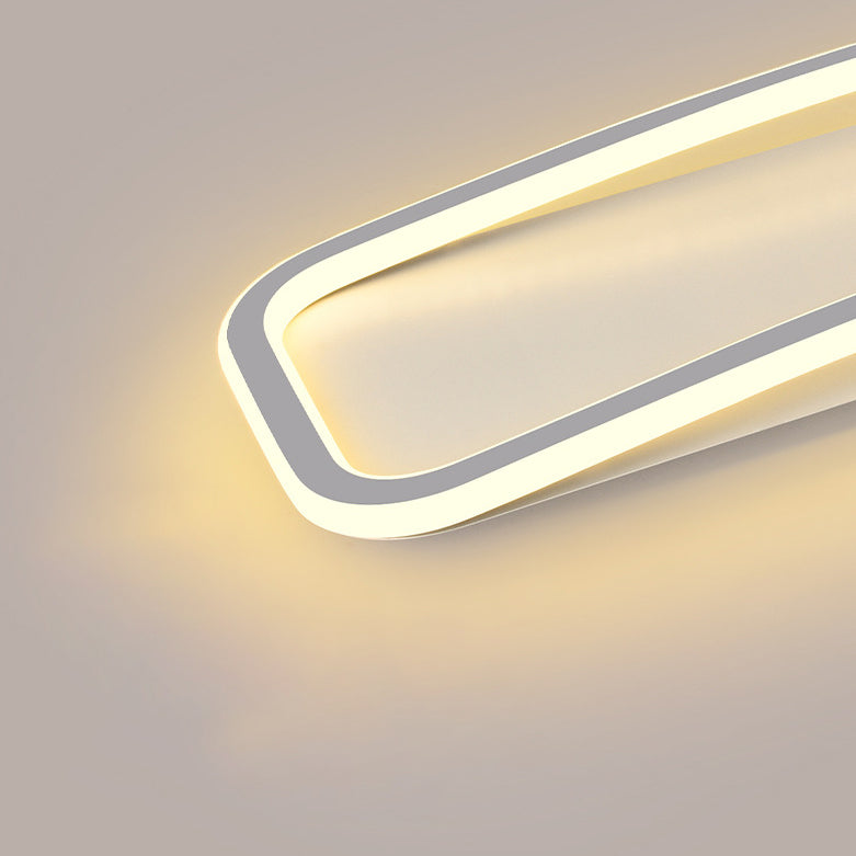 Modern Minimalist Rectangular Iron Acrylic LED Flush Mount Ceiling Light For Hallway