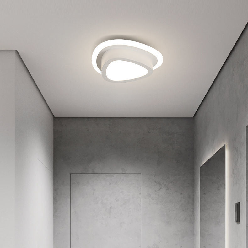 Modern Minimalist Triangular Square Aluminum Acrylic Iron LED Flush Mount Ceiling Light For Bedroom