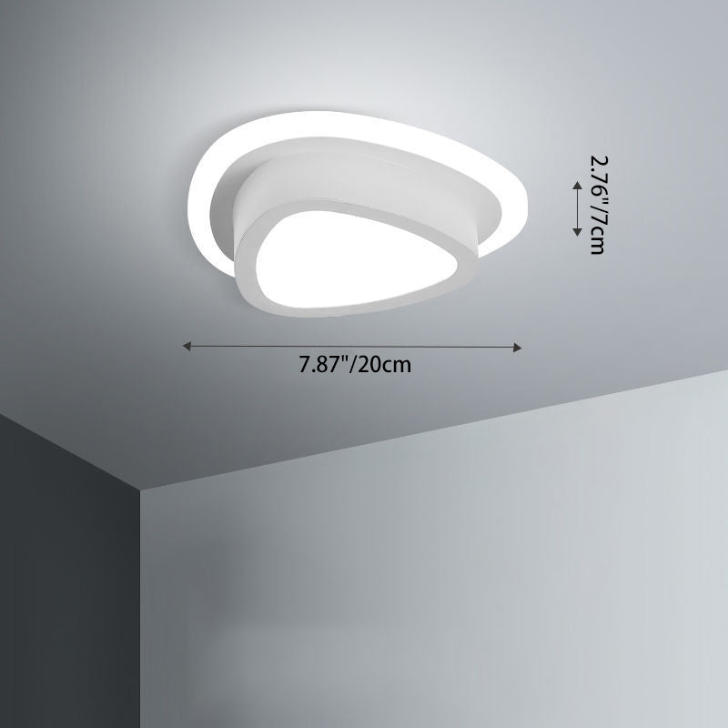 Modern Minimalist Triangular Square Aluminum Acrylic Iron LED Flush Mount Ceiling Light For Bedroom