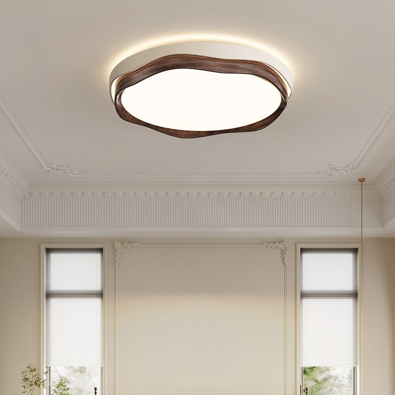 Traditional Vintage Rectangular Round Square Iron Acrylic LED Flush Mount Ceiling Light For Bedroom