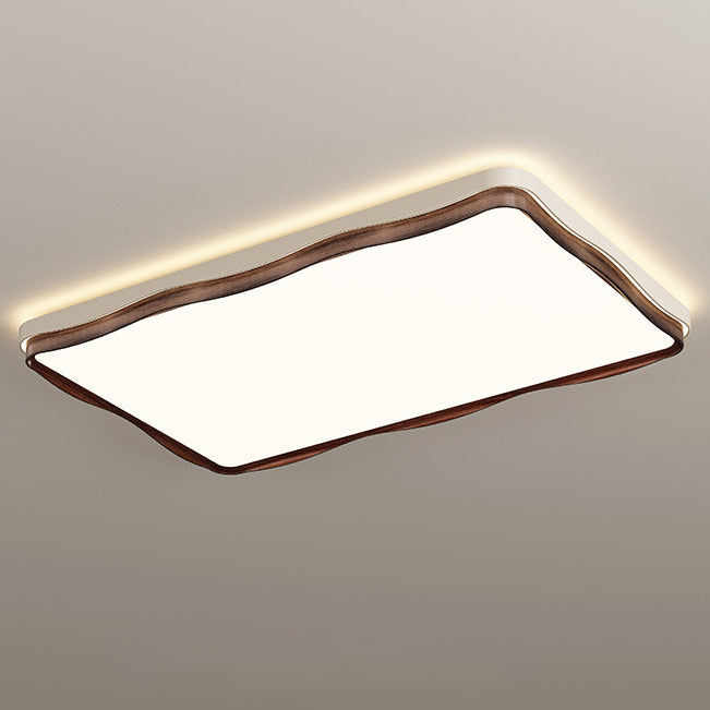 Traditional Vintage Rectangular Round Square Iron Acrylic LED Flush Mount Ceiling Light For Bedroom