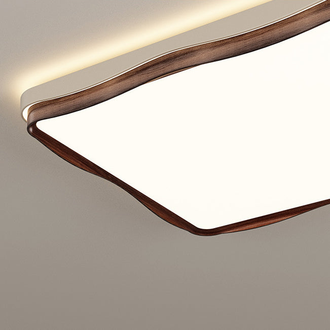 Traditional Vintage Rectangular Round Square Iron Acrylic LED Flush Mount Ceiling Light For Bedroom
