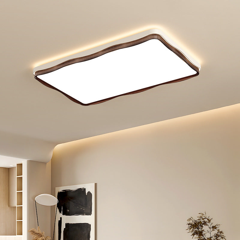 Traditional Vintage Rectangular Round Square Iron Acrylic LED Flush Mount Ceiling Light For Bedroom
