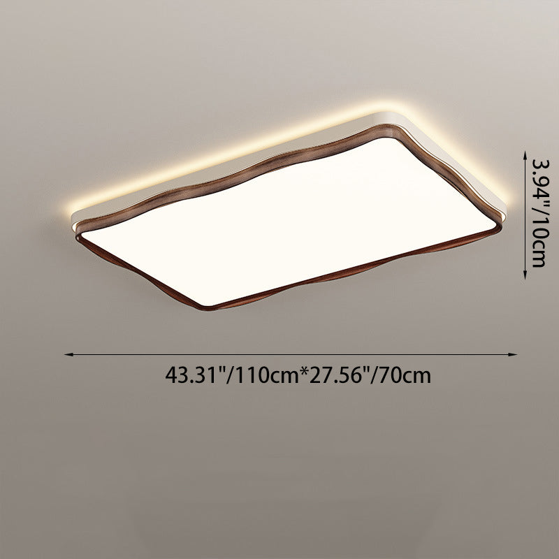 Traditional Vintage Rectangular Round Square Iron Acrylic LED Flush Mount Ceiling Light For Bedroom
