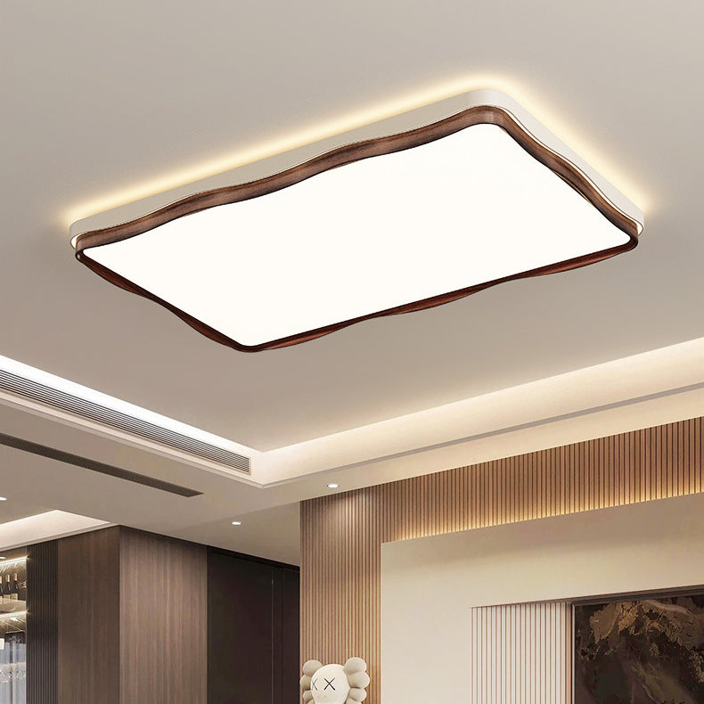 Traditional Vintage Rectangular Round Square Iron Acrylic LED Flush Mount Ceiling Light For Bedroom