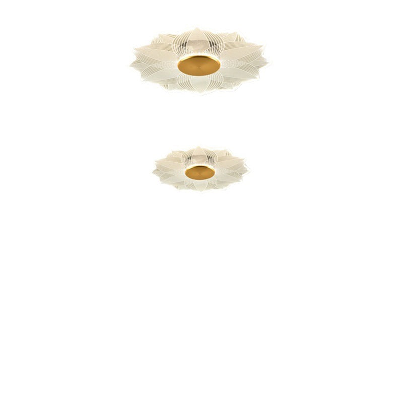 Modern Minimalist Round Lace Aluminum Acrylic LED Flush Mount Ceiling Light For Bedroom
