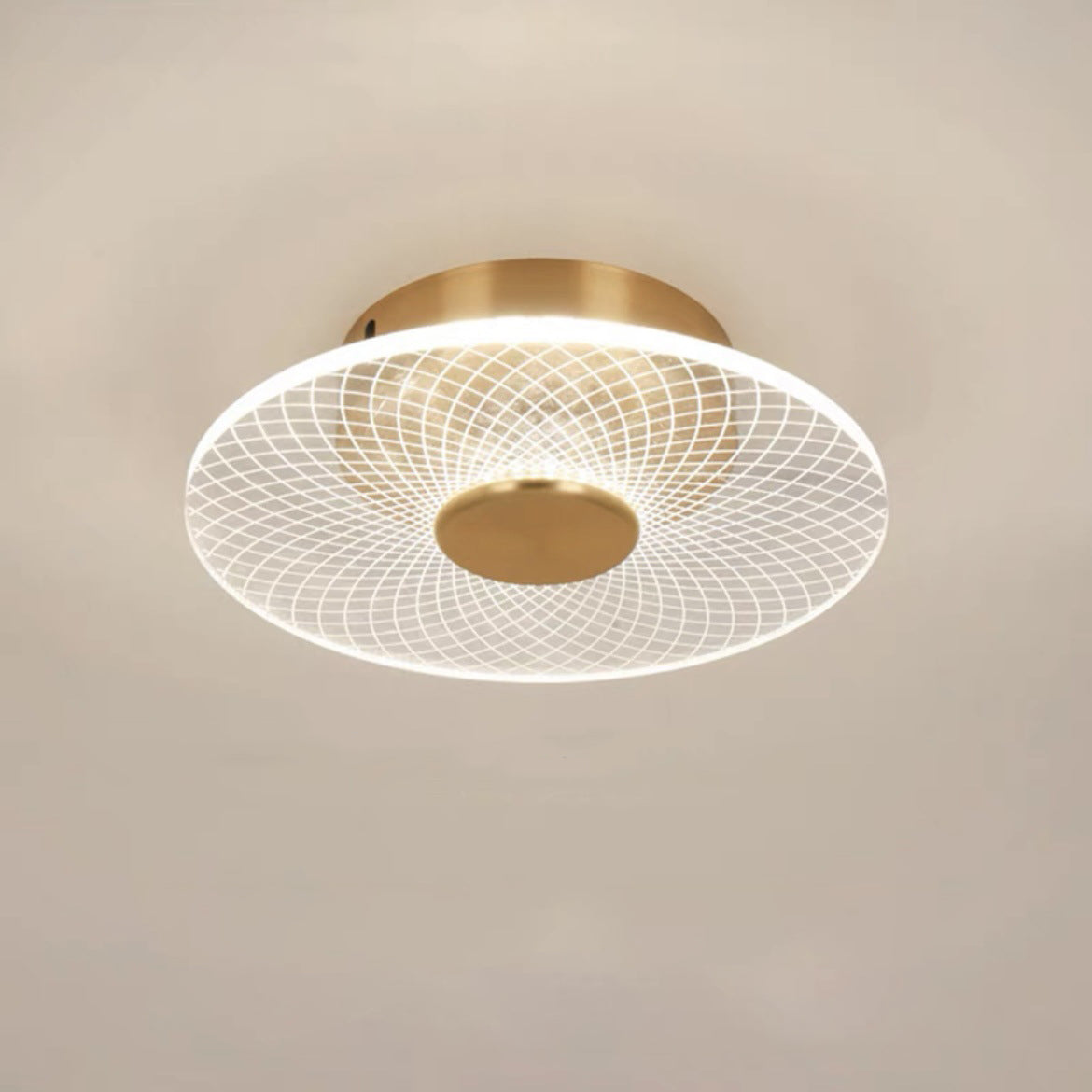 Modern Minimalist Round Lace Aluminum Acrylic LED Flush Mount Ceiling Light For Bedroom