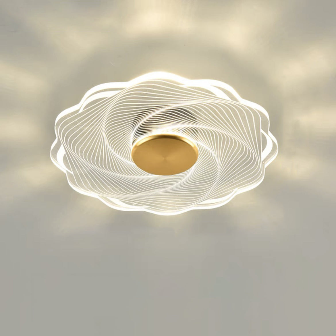 Modern Minimalist Round Lace Aluminum Acrylic LED Flush Mount Ceiling Light For Bedroom