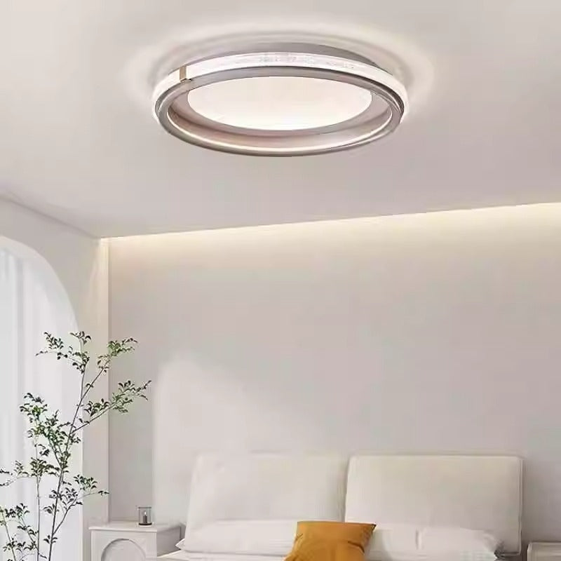 Modern Simplicity Round Circular Ring Aluminum Acrylic LED Flush Mount Ceiling Light For Bedroom