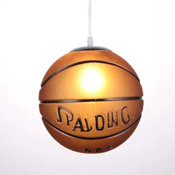 Modern Minimalist Football Basketball Iron Glass 1-Light Pendant Light For Bedroom