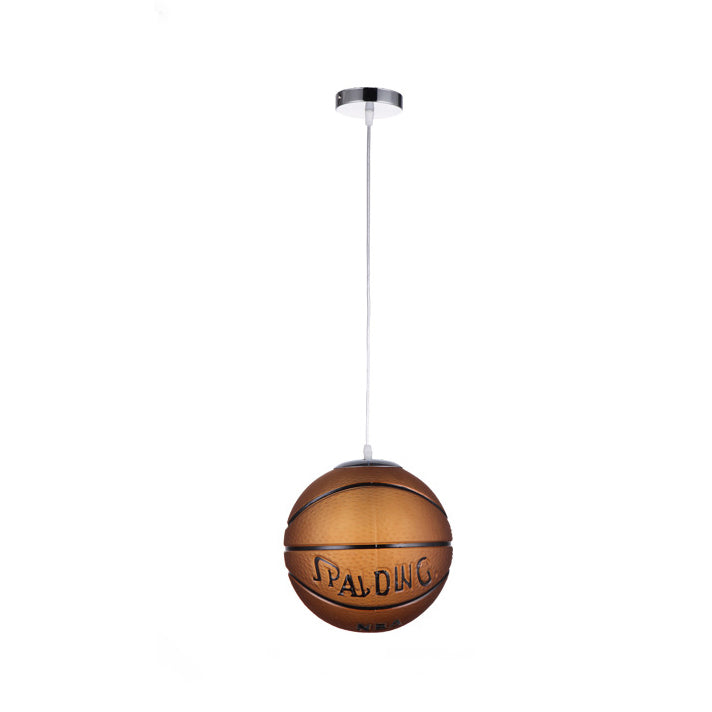 Modern Minimalist Football Basketball Iron Glass 1-Light Pendant Light For Bedroom