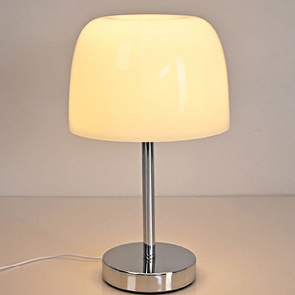 Modern Minimalist Mushroom Cylinder Glass Iron LED Table Lamp For Bedroom