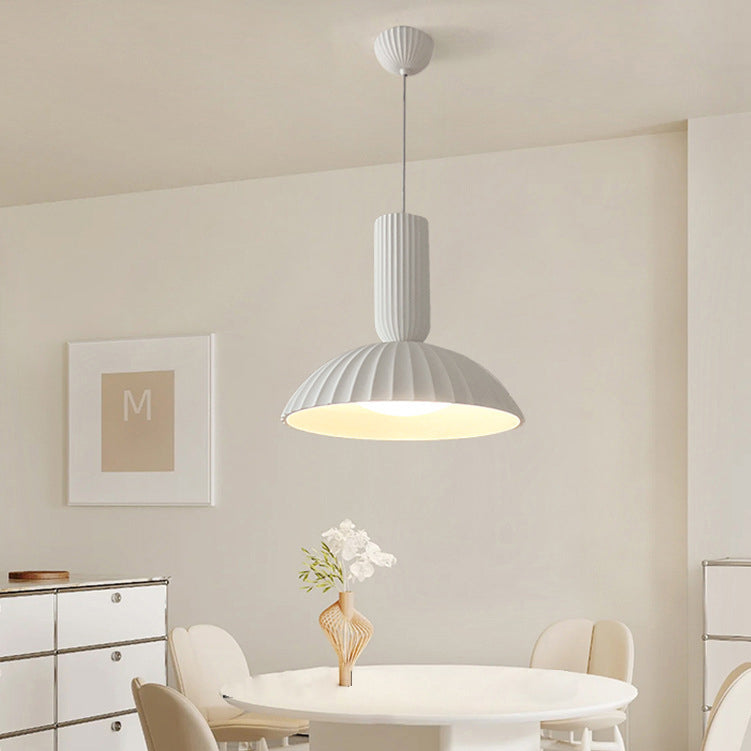 Modern Minimalist Shell Half Circle Resin Plaster LED Pendant Light For Dining Room