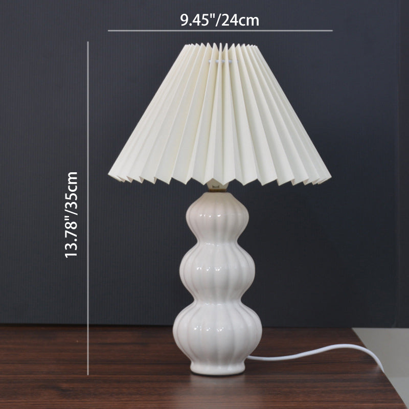 Modern Art Deco Conical Gourd Ceramic PP 1-Light Table Lamp For Bedroom