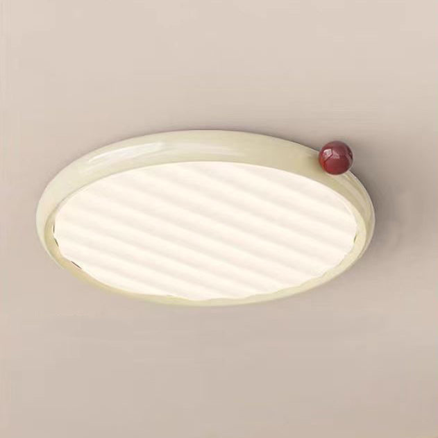 Modern Minimalist Oval Spherical Childlike Iron Acrylic LED Flush Mount Ceiling Light For Bedroom