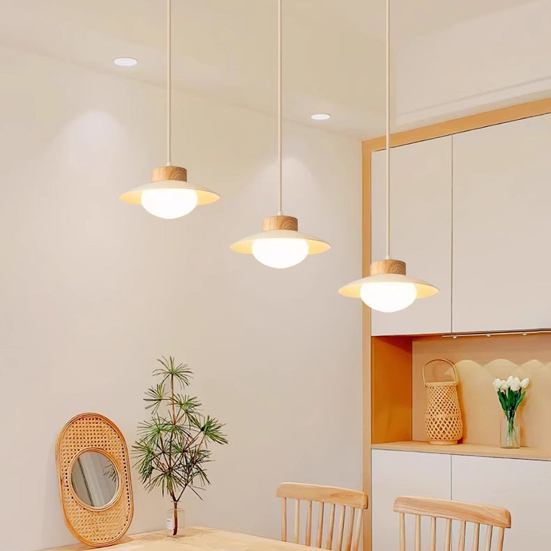 ثريا جزيرة LED مصنوعة من الخشب والحديد والأكريليك بتصميم إسكندنافي معاصر لغرفة الطعام