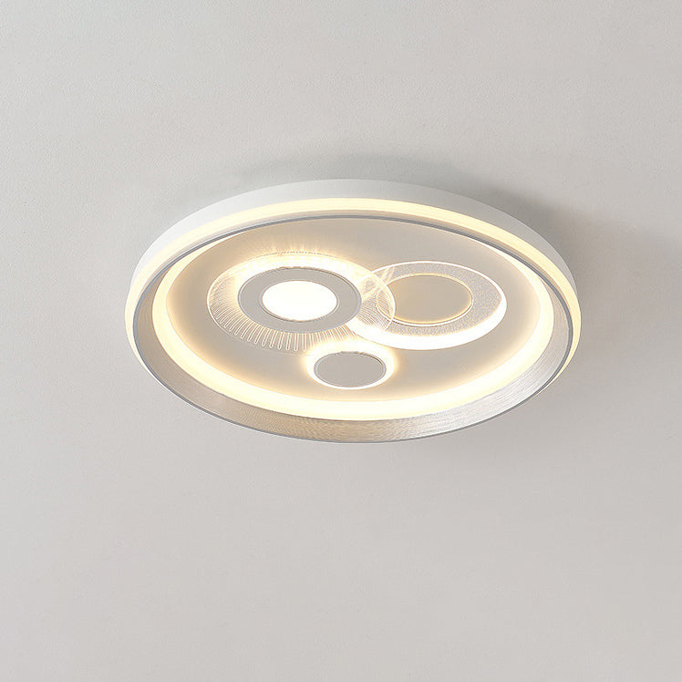 Modern Minimalist Iron Acrylic Round LED Flush Mount Ceiling Light For Bedroom And Living Room