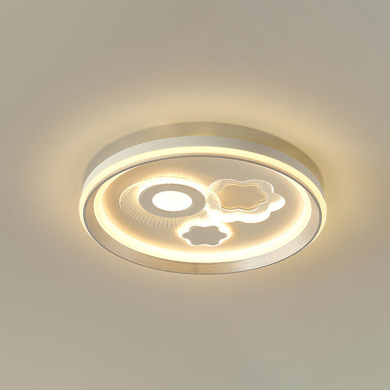 Modern Minimalist Iron Acrylic Round LED Flush Mount Ceiling Light For Bedroom And Living Room