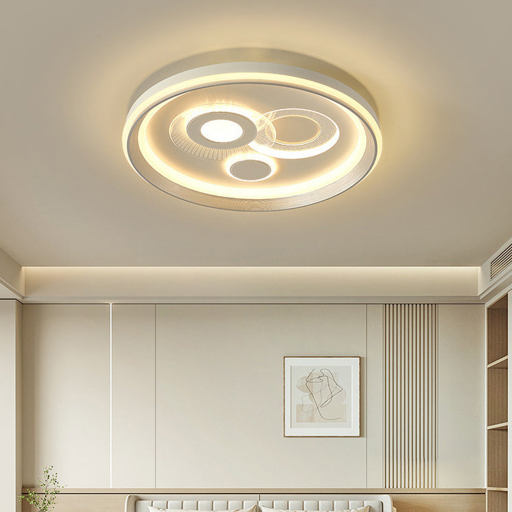 Modern Minimalist Iron Acrylic Round LED Flush Mount Ceiling Light For Bedroom And Living Room