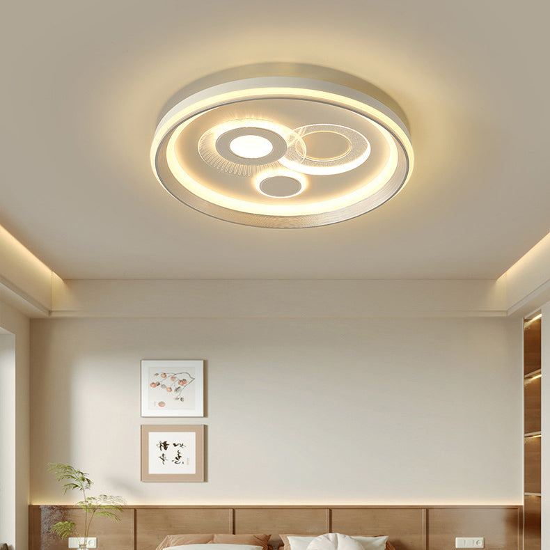 Modern Minimalist Iron Acrylic Round LED Flush Mount Ceiling Light For Bedroom And Living Room