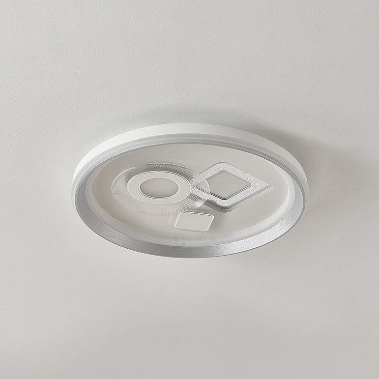 Modern Minimalist Iron Acrylic Round LED Flush Mount Ceiling Light For Bedroom And Living Room