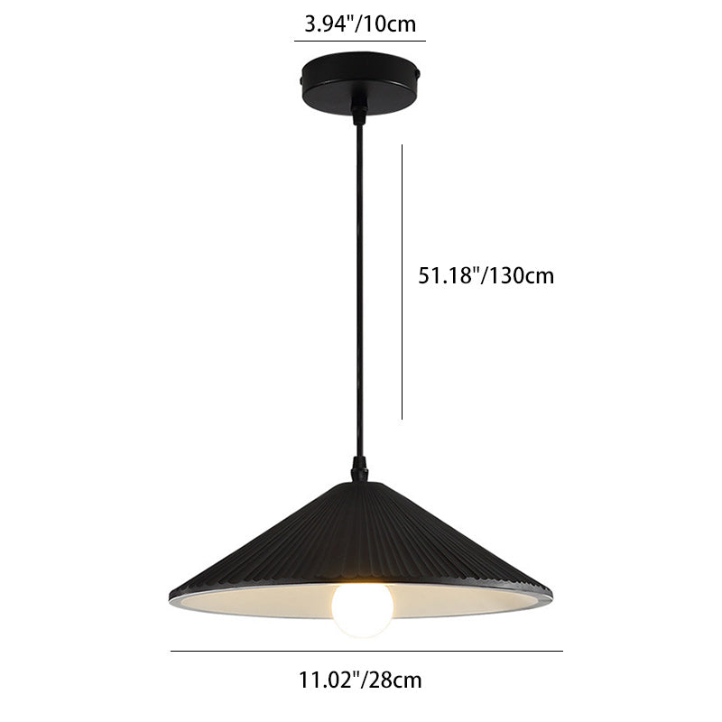 Contemporary Nordic Resin Conical 1-Light Pendant Light For Bedroom & Living Room