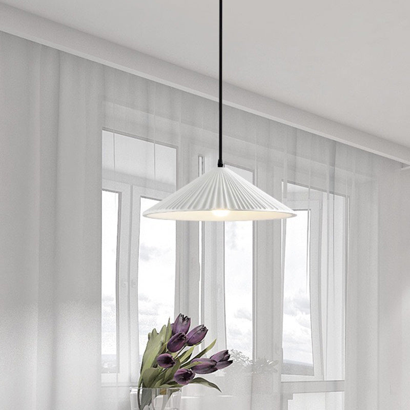 Contemporary Nordic Resin Conical 1-Light Pendant Light For Bedroom & Living Room