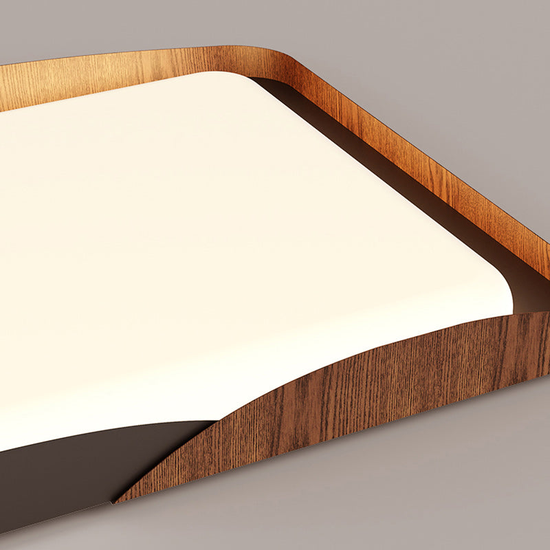 Modern Minimalist Iron & Acrylic Round Square Rectangular Wavy LED Flush Mount Ceiling Light For Bedroom & Living Room