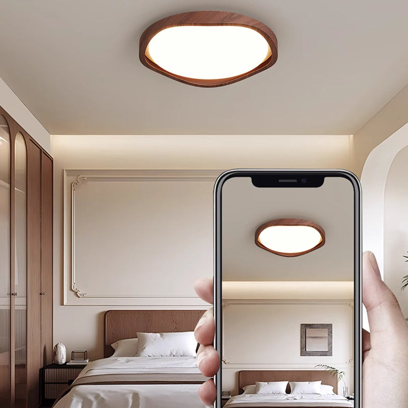 Modern Minimalist Iron Aluminum Silicon Wave Pattern LED Flush Mount Ceiling Light For Living Room