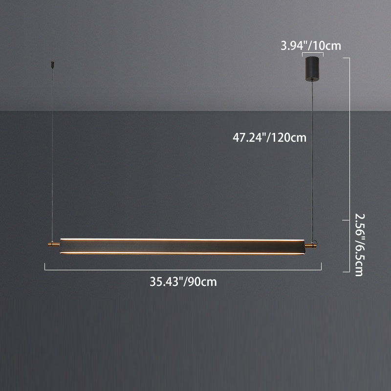 Modern Minimalist Metal PMMA Rectangle LED Island Light Chandelier For Dining Room