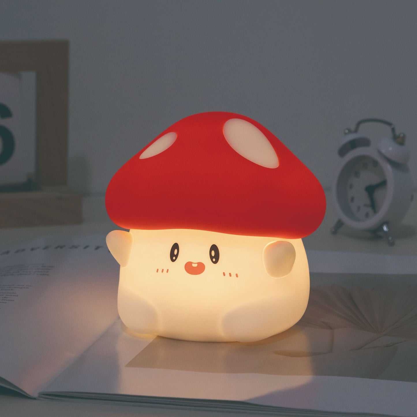 Contemporary Creative Silicone Mushroom LED Table Lamp For Bedroom