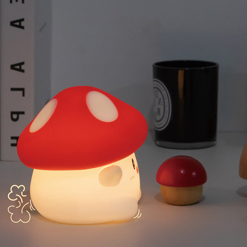 Contemporary Creative Silicone Mushroom LED Table Lamp For Bedroom