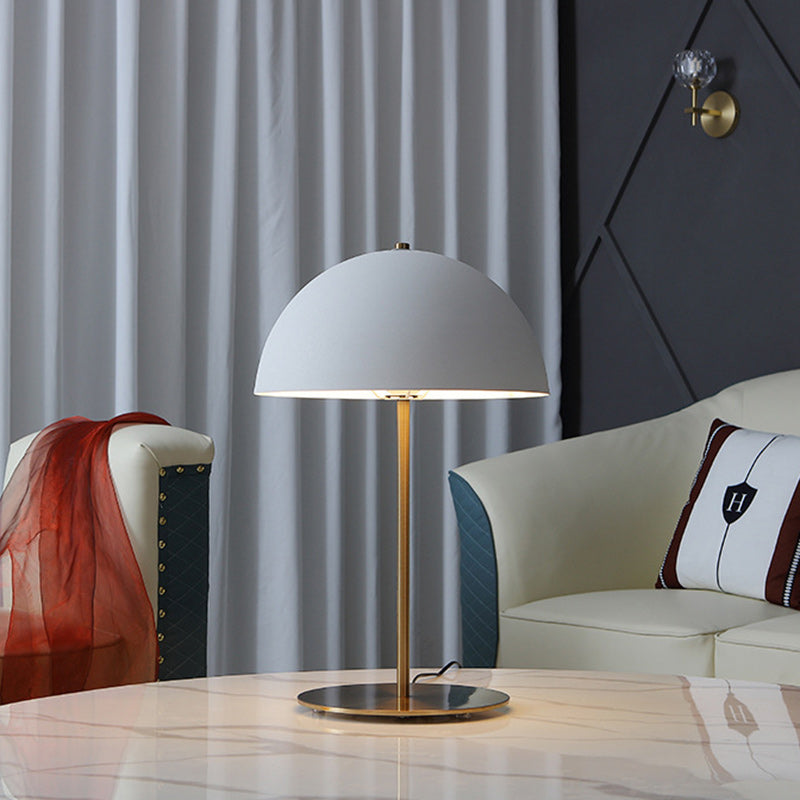 Modern Minimalist Iron Dome-Shaped 1-Light Table Lamp For Bedroom