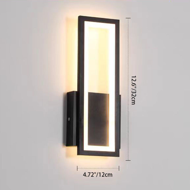 Modern Minimalist Iron Acrylic Rectangular LED Wall Sconce Lamp For Bedroom