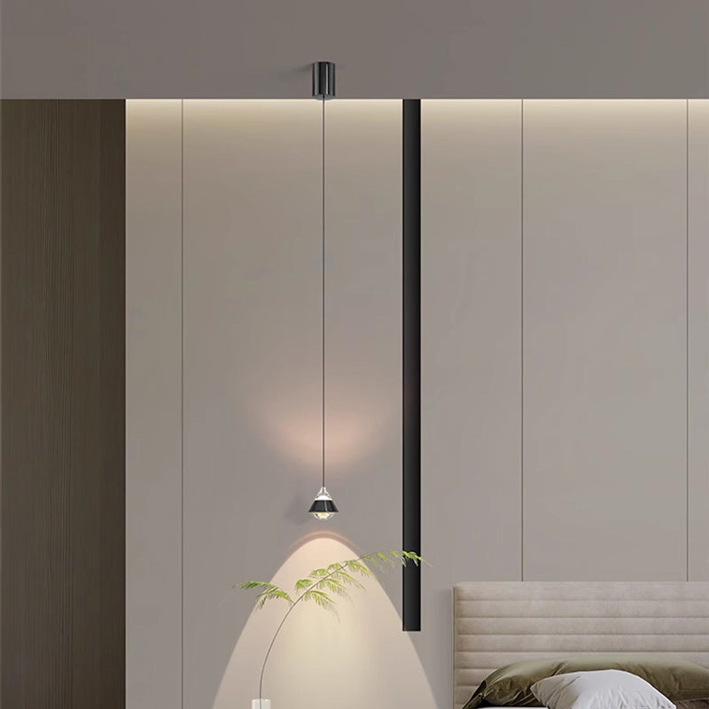 مصباح LED معلق على شكل كرة مخروطية من الألومنيوم والحديد بتصميم عصري بسيط لغرفة النوم