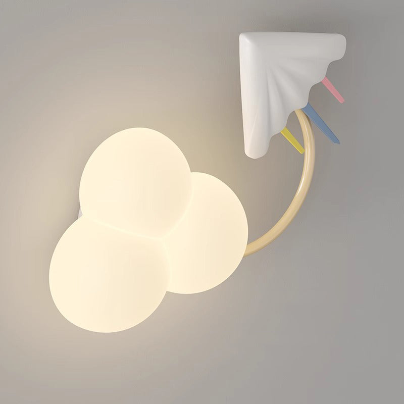Contemporary Creative Iron & Plastic Cloud-Shaped LED Wall Sconce Lamp For Bedroom