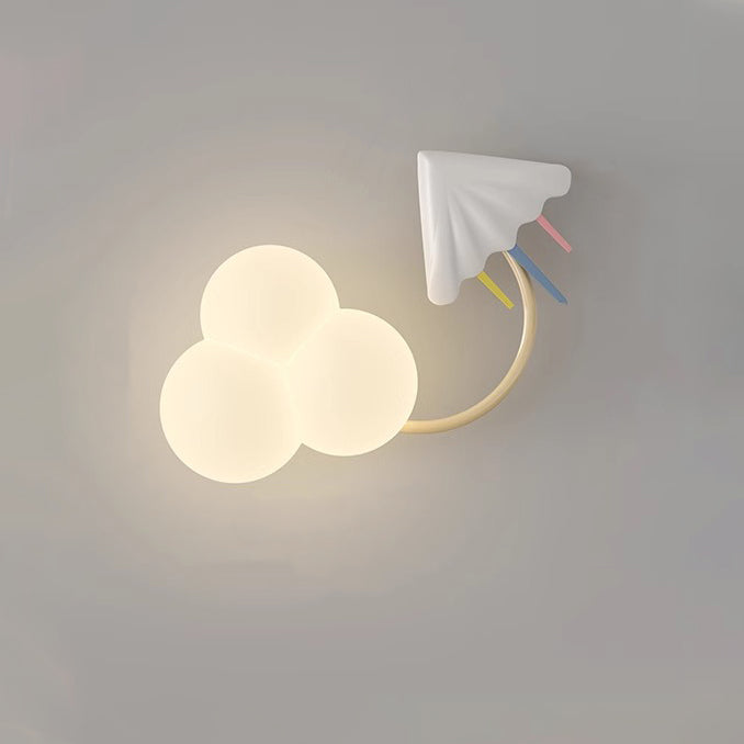 Contemporary Creative Iron & Plastic Cloud-Shaped LED Wall Sconce Lamp For Bedroom