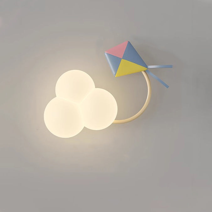 Contemporary Creative Iron & Plastic Cloud-Shaped LED Wall Sconce Lamp For Bedroom