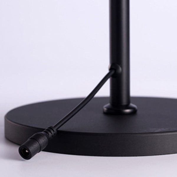 Modern Art Deco Iron & Bamboo Round Hat-Shaped LED Table Lamp For Bedroom