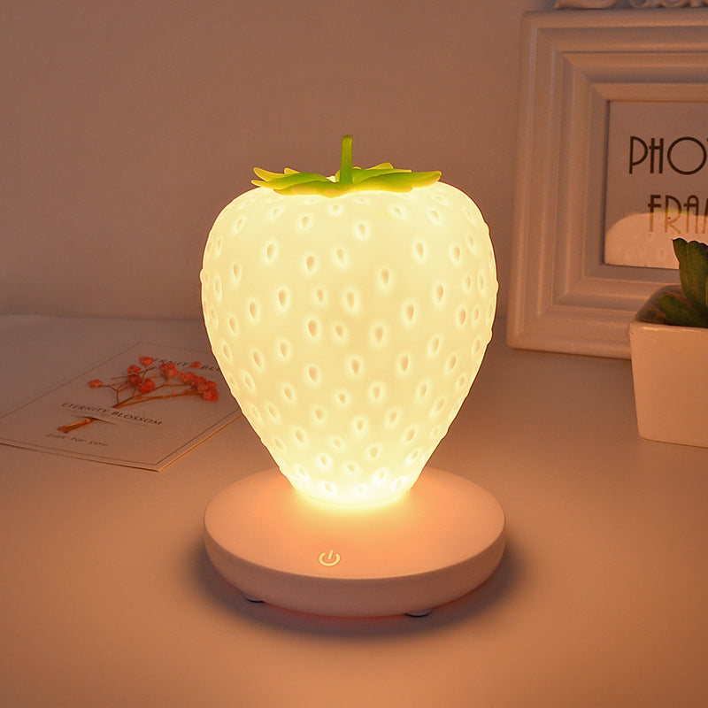 Contemporary Creative ABS & Silicone Strawberry LED Table Lamp Night Light For Bedroom