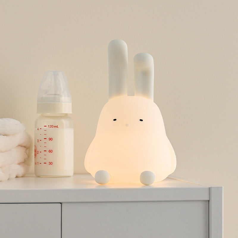 Contemporary Creative ABS Silicone Bunny LED Night Light Table Lamp For Bedroom