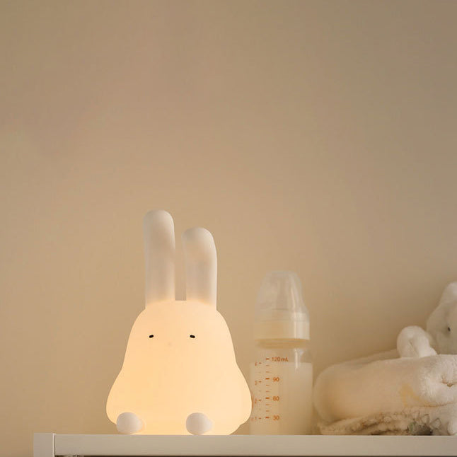 Contemporary Creative ABS Silicone Bunny LED Night Light Table Lamp For Bedroom