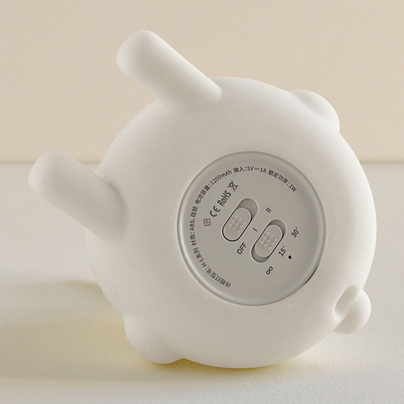 Contemporary Creative ABS Silicone Bunny LED Night Light Table Lamp For Bedroom