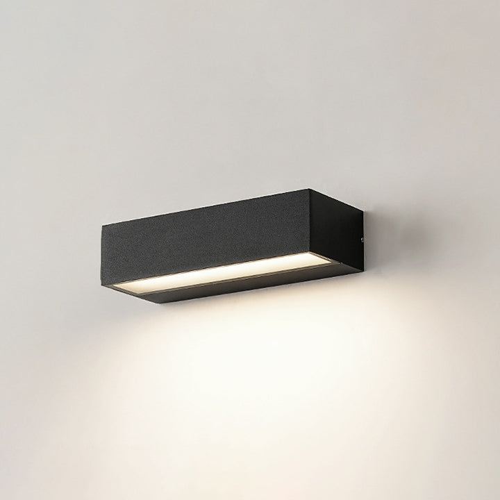 Modern Minimalist Aluminum And Glass Rectangular LED Wall Sconce Lamp For Outdoor Patio