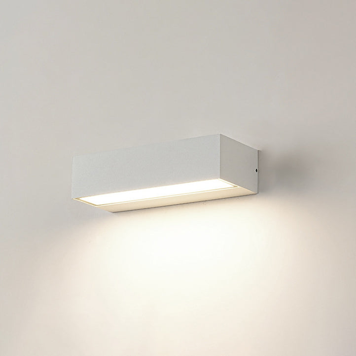 Modern Minimalist Aluminum And Glass Rectangular LED Wall Sconce Lamp For Outdoor Patio