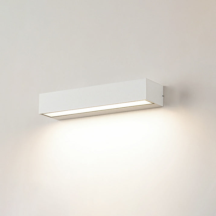 Modern Minimalist Aluminum And Glass Rectangular LED Wall Sconce Lamp For Outdoor Patio