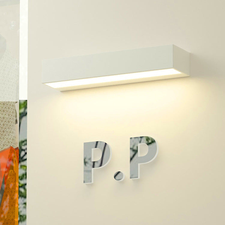 Modern Minimalist Aluminum And Glass Rectangular LED Wall Sconce Lamp For Outdoor Patio