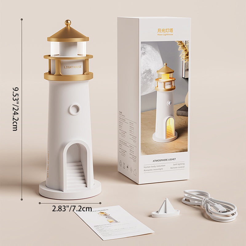 Contemporary Creative ABS PC Moonlight Lighthouse LED Night Light Table Lamp For Bedroom