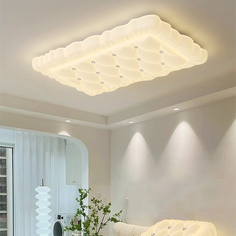 Contemporary Creative Iron & PE Geometric LED Flush Mount Ceiling Light For Bedroom