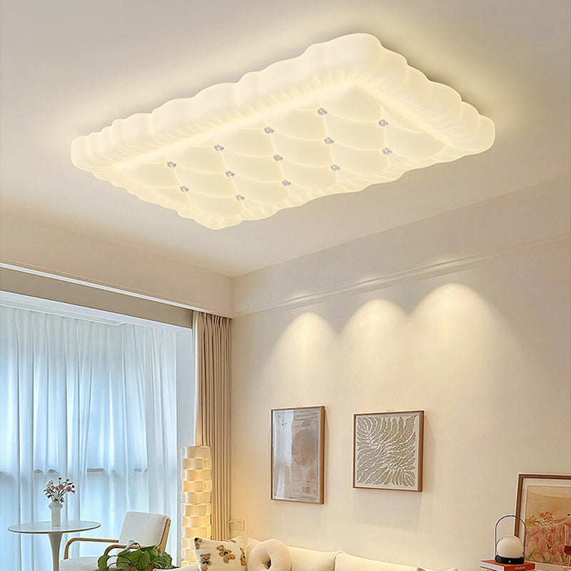 Contemporary Creative Iron & PE Geometric LED Flush Mount Ceiling Light For Bedroom
